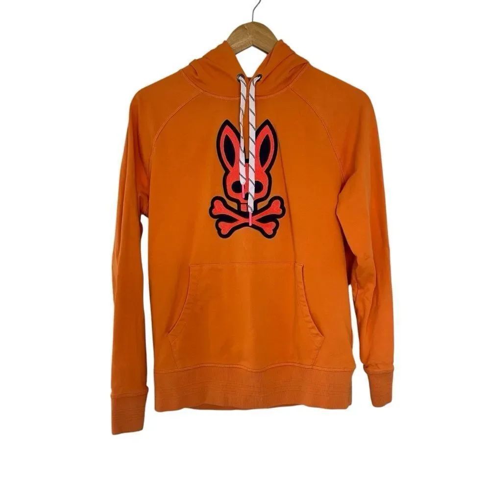 Psycho Bunny Orange Hoodie with Bunny Logo size small